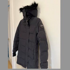 Canada Goose Black Hooded Parka with Fur Trim
